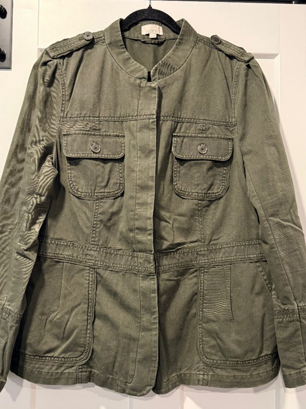 LOFT Army Green Cotton Field Coat